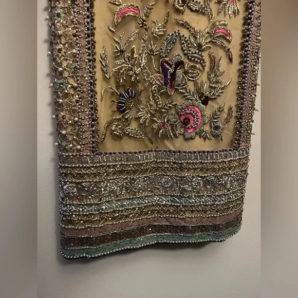 Pakistani Indian Designer Dress Heavy Hand Embroidery Heavy Shalwar Kameez Sz Sm - Picture 12 of 16